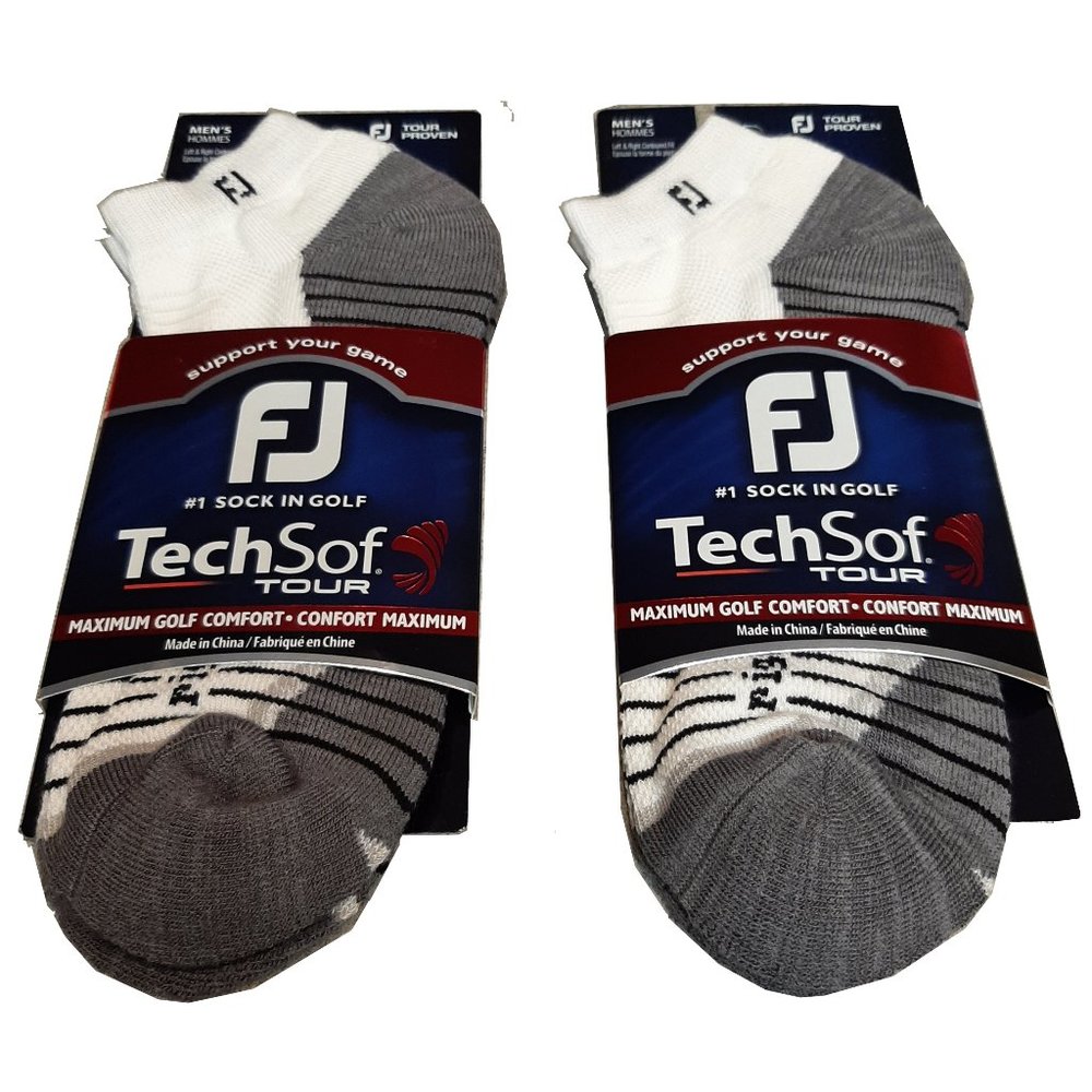 FootJoy Mens TechSof Tour Golf Socks, size Large, Two Pairs